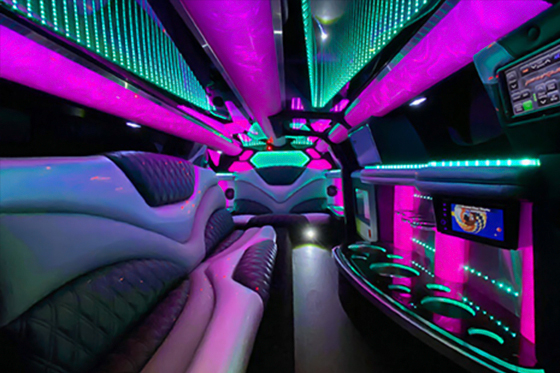 leather seating on the charger limo