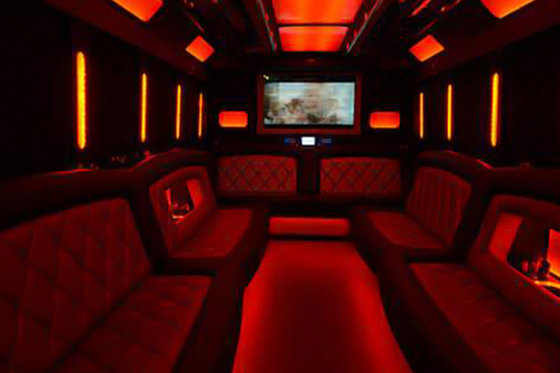 inside the limo bus